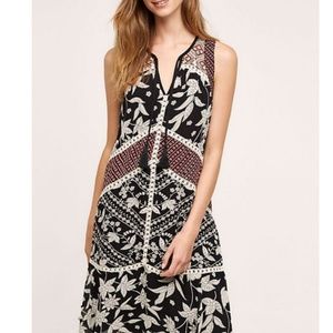 Floreat "grasslands" silk & crochet dress